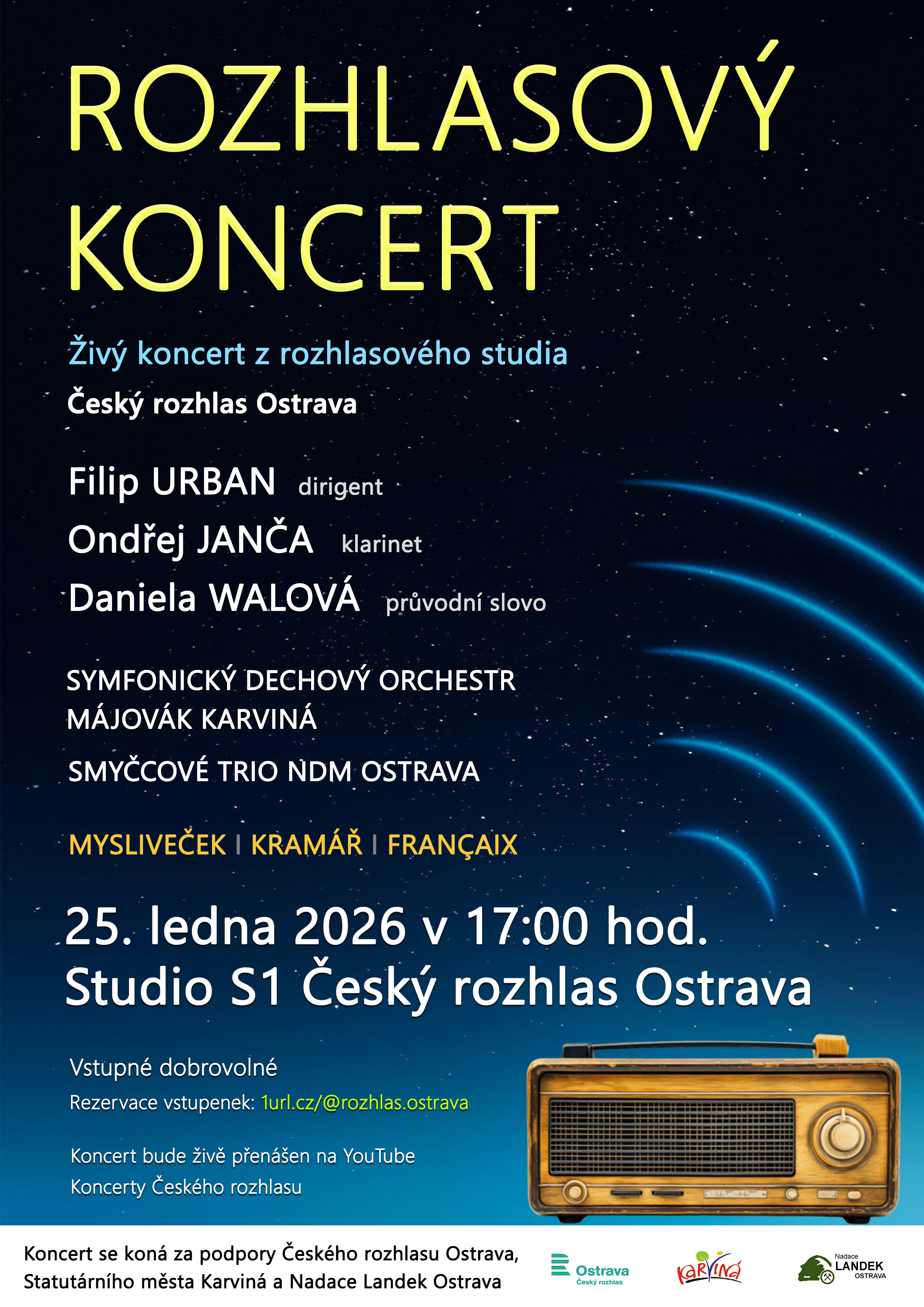 Symfonický dechový orchestr Májovák živě v Českém rozhlase Ostrava
